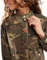 AllSaints Hettie shacket in green camo