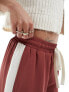 ASOS DESIGN Petite pull on trouser with contrast panel in terracota