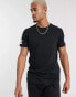 Футболка Jack & Jones Black with Striped Sleeves