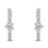 Playful silver earrings Star with zircons EA783W