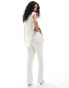 SNDYS cotton knitted wide leg trousers co-ord in white