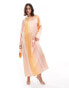 ASOS DESIGN satin crew neck oversized maxi dress in blurred stripe print