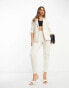 Vila tailored straight fit blazer co-ord in cream