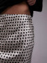 Topshop jacquard polka dot bias skirt in Ivory