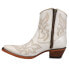 Corral Boots Embroidered Snip Toe Pull On Cowboy Booties Womens Off White Casual