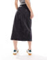 Tommy Jeans claire denim midi skirt in black