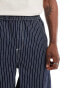 COLLUSION unisex pull on shorts in blue ticking stripe