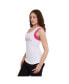 Bench Jaxx womens racerback tank top white with pink logo