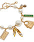 Gold-Tone Cubic Zirconia & Imitation Pearl Charm Bracelet