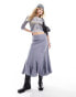 Reclaimed Vintage midi skirt with panelling and buckle waist