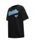 Women's Black Charlotte Hornets Script Boyfriend T-shirt