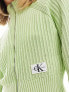 Calvin Klein Jeans monogram logo sweater cardigan in mint