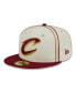 Men's Cream, Wine Cleveland Cavaliers Piping 2-Tone 59FIFTY Fitted Hat