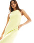 ASOS DESIGN linen racer maxi sundress in honey dew