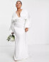 Yaura Plus Bridal kimono sleeve maxi dress in ivory