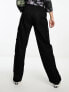 Only wide leg cargo trousers in black