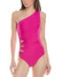 Carmen Marc Valvo One-Shoulder One-Piece Women's Pink 14