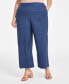 Plus Size Denim-Look Wide-Leg Pants