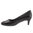 Trotters Fab T1905-001 Womens Black Leather Slip On Pumps Heels Shoes 11