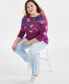 Plus Size Printed Pima Cotton Top, Created for Macy's