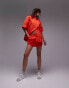 Topshop co-ord nylon runner short in red