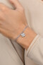 Beautiful silver bracelet with zircons Four Leaf Clover BRC45Y