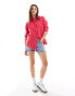 Superdry Casual linen boyfriend shirt in electric pink