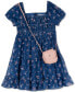 Toddler & Little Girls Embroidered Chiffon Dress & Purse, 2 Piece Set