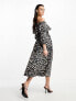 Whistles bardot midi dress in leopard spot