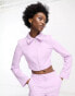 COLLUSION zip through jacket in lilac co-ord