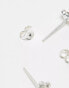 Kingsley Ryan flower & pearl stud earrings in sterling silver