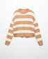 Women's Round-Neck Striped Sweater