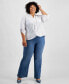 Plus Size Linen Twist-Hem Shirt, Created for Macy's