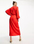 & Other Stories wrap midaxi dress in red