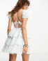 Reclaimed Vintage prarie broderie summer mini dress in light blue