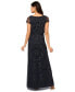 Women's Boat-Neck Short-Sleeve Beaded Blouson Gown