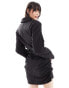 COLLUSION gathered front blazer dress in black pinstripe