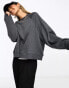 ASOS DESIGN oversized sweat with raglan detail in black