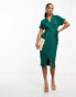 Closet London Petite kimono wrap dress in emerald