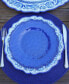 Blue Indigo Crackle Set of 4 Salad Plate 9", Service For 4