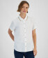 Women's Contrast-Collar Short-Sleeve Shirt