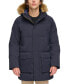 Men's Long Quilted Parka with Removable Faux-Fur Trim