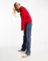 & Other Stories crew neck jumper in red