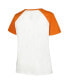 Women's White/Texas Orange Texas Longhorns Plus Size Best Squad Shimmer Raglan Notch Neck T-Shirt