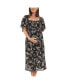 Trina Shirred Dress Black/Natural