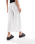 New Look linen cropped trousers in white