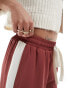 ASOS DESIGN Petite pull on trouser with contrast panel in terracota