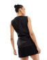 Kaiia exclusive sleeveless buckle side waistcoat in black