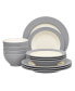 Colorwave Rim 12-Piece Dinnerware Set