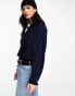 & Other Stories wool blend jumper in dark blue exclusive to ASOS